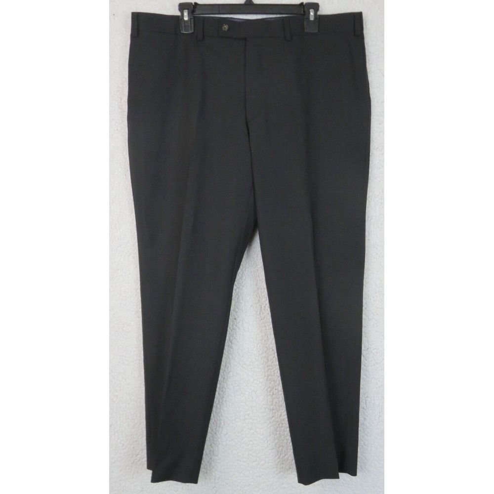 Mens Ted Baker London Black‎ Flat Front Khaki Dress Pants Size 38x30 Jefferson